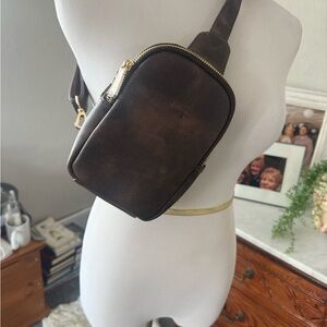 Brown Leather Crossbody Bag